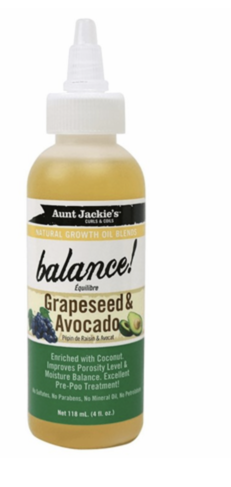 Aunt Jackie's Natural Growth Blends - Grapeseed & Avocado 4 oz - BPolished Beauty Supply