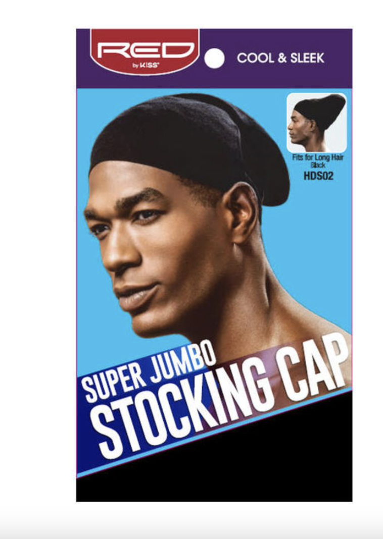 RED Professional Super Jumbo Stocking Cap Black #HDS02 - BPolished Beauty Supply