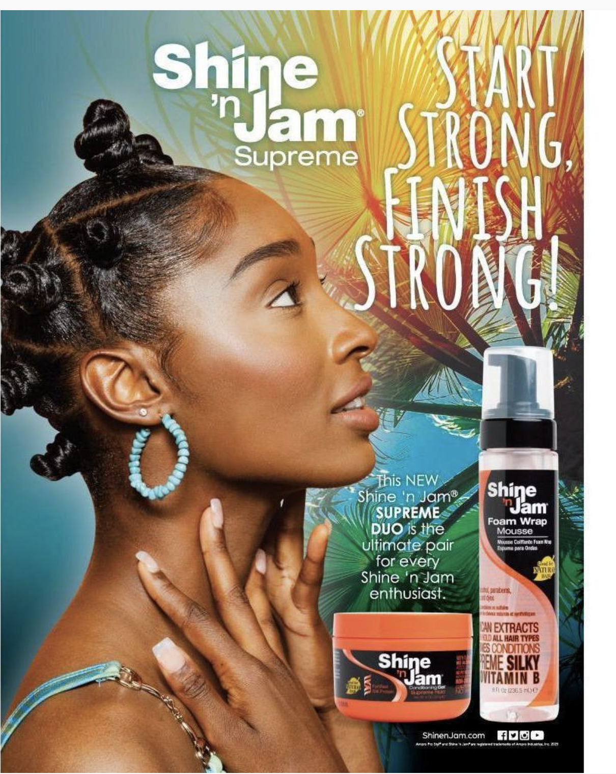 Ampro Shine 'n Jam Conditioning Gel |Supreme Hold 8 oz - BPolished Beauty Supply
