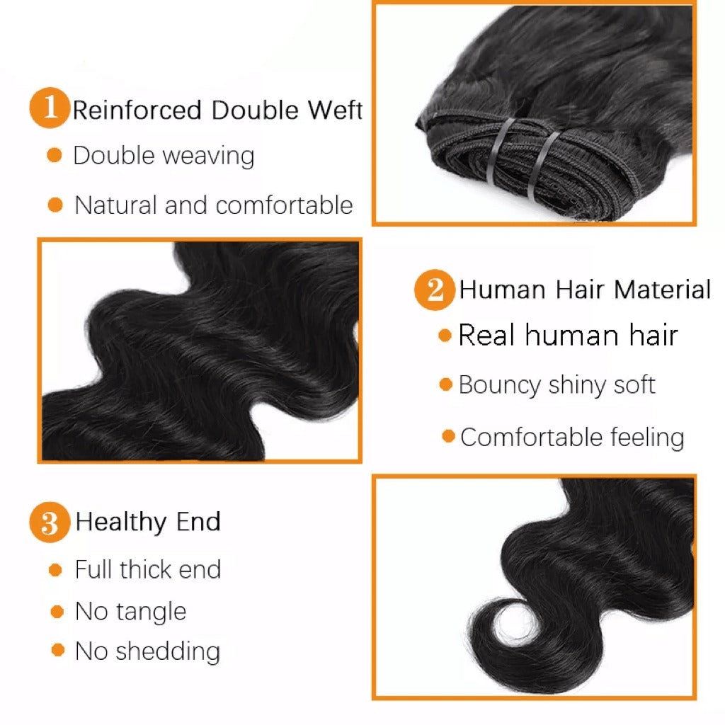 Virgin Hair Clip Ins - Body Wave - BPolished Beauty Supply